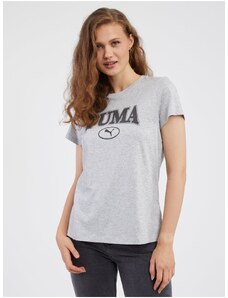 Light Grey Womens Lined T-Shirt Puma Squad - Women