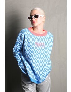 Madmext Blue Oversize Women's Sweater