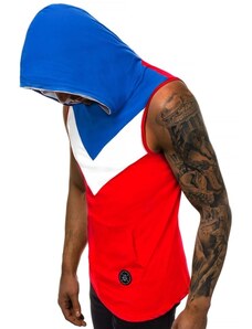 Madmext Red Hooded Sleeveless T-Shirt 2897
