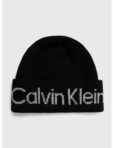 Calvin Klein sapka gyapjú keverékből fekete