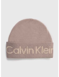 Calvin Klein sapka gyapjú keverékből bézs