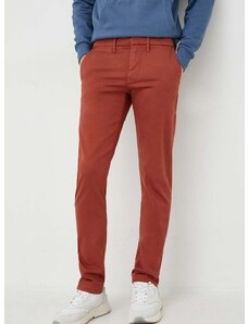 Pepe Jeans nadrág James férfi, piros, testhezálló