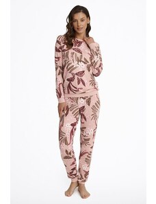 Henderson Midnight női pizsama, rózsaszín, természeti motívumú