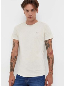 Tommy Jeans t-shirt bézs, férfi, melange