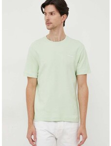 Calvin Klein pamut póló zöld, sima