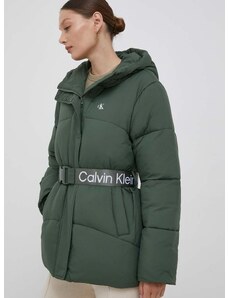 Calvin Klein Jeans rövid kabát női, zöld, téli, oversize