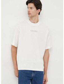 Lacoste pamut póló fehér, nyomott mintás