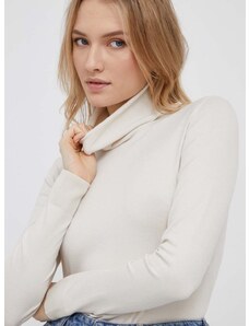 Sisley pulóver könnyű, női, bézs, garbónyakú