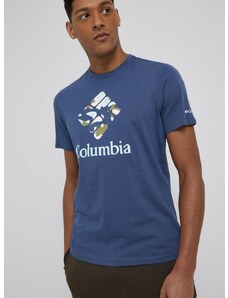 Columbia pamut póló sötétkék, nyomott mintás, 1888813