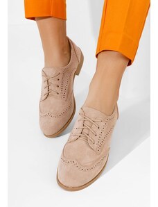 Zapatos Rumelia khaki női brogue cipő