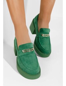 Zapatos Agnessa zöld női magassarkú mokaszín