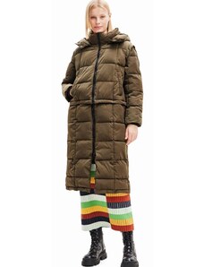 Desigual rövid kabát női, barna, téli, oversize