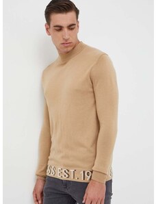 Guess pulóver selyemkeverékből könnyű, bézs