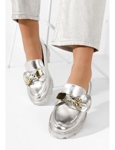 Zapatos Dama novia ezüst női mokaszín