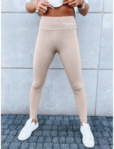 BASIC Bézs színű bordázott leggings SIMPLE LIFE UY1616