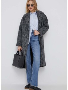 Calvin Klein kabát gyapjú keverékből szürke, átmeneti, nem zárható