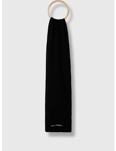 Karl Lagerfeld sál gyapjú keverékből fekete, melange