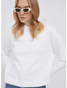 Calvin Klein felső fehér, női, nyomott mintás, kapucnis