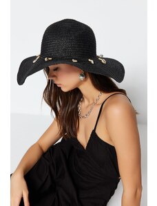 Trendyol Black Shell Detailed Straw Hat for Women