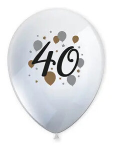 KORREKT WEB Happy Birthday 40 Milestone léggömb, lufi 6 db-os 11 inch (27,5 cm)