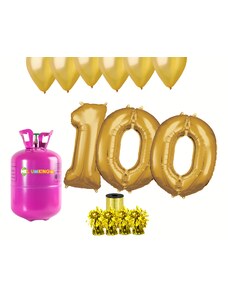 HeliumKing Hélium parti szett 100. születésnapra arany színű lufikkal