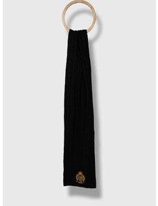 Lauren Ralph Lauren sál gyapjú keverékből fekete, nyomott mintás