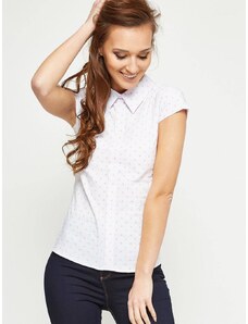 uz-sa Short-sleeved shirt with salmon polka dots white
