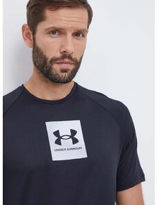 Under Armour edzős póló fekete, nyomott mintás
