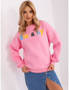 BASIC Rózsaszín pulóver felirattal EM-BL-617-12.04-pink
