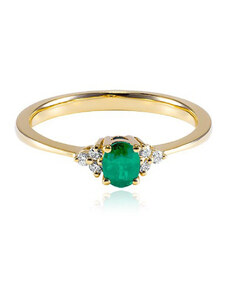 Moon Diamonds - Smaragd köves arany gyűrű 50-00000-1750F/54