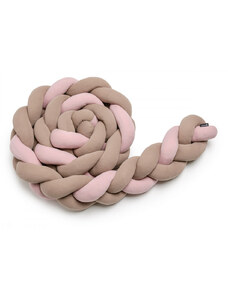 T-TOMI Braided crib bumpers 180 cm Pink + Mocca