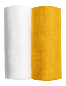 T-TOMI Cloth towels TETRA EXCLUSIVE COLLECTION White + Mustard