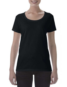 Mély nyakkivágású softstyle Női póló, Gildan GIL64550, rövid ujjú, Black-M
