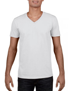 Gildan softstyle, GI64V00, fit szabású V-nyakú pamut póló,White-2XL
