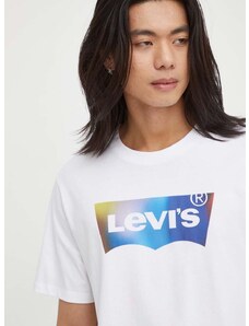 Levi's pamut póló fehér, nyomott mintás