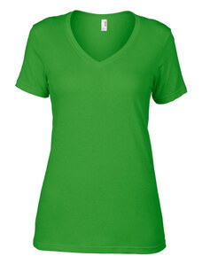 Női póló Anvil an392, V-nyakú, Green Apple-XS