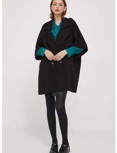 Artigli kabát női, fekete, átmeneti, kétsoros gombolású