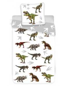 Dinoszaurusz ágyneműhuzat 140x200cm 70x90cm (fehér)