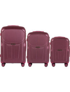 Borvörös utazóbőrönd készlet PREDATOR PDT01-3. Luggage 3 sets (L,M,S) Wings, Burgundy