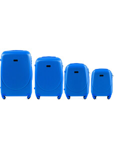 Kék utazóbőrönd készlet GOOSE K310, Wings, Middle blue