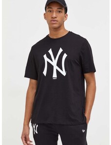 New Era pamut póló fekete, nyomott mintás, NEW YORK YANKEES