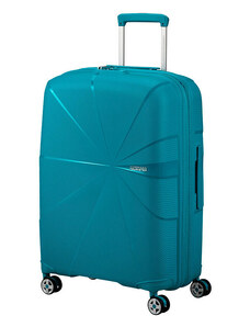 American Tourister STARVIBE négykerekű, türkiz zöld, közepes bővíthető bőrönd 146371-A029