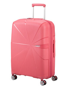 American Tourister STARVIBE négykerekű coral színű, közepes bővíthető bőrönd 146371-A039