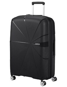 American Tourister STARVIBE négykerekű fekete nagy bővíthető bőrönd 146372-1041