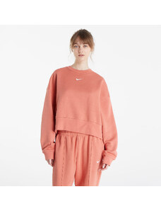 Női kapucnis pulóver Nike NSW Essential Clctn Fleece Oversized Crew Madder Root/ White