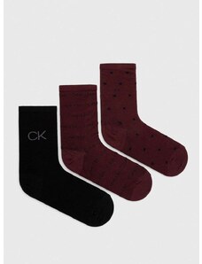 Calvin Klein zokni 3 db bordó, női