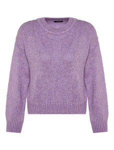 Trendyol Lilac Wide Fit puha textúrájú alap kötöttáru pulóver