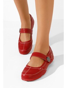 Zapatos Chedia piros pántos balerina cipő