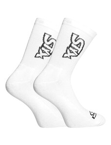 Styx Fehér hosszú zokni fekete logóval M