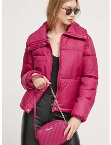 HUGO rövid kabát női, rózsaszín, téli, oversize